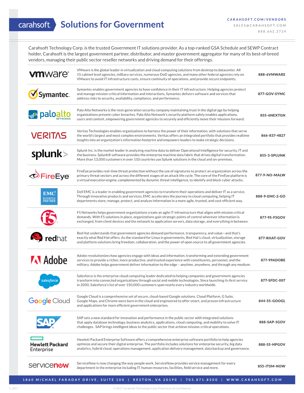 Carahsoft's Vendors