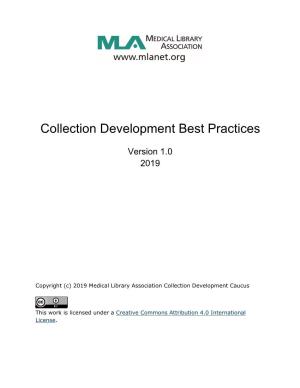 Collection Development Best Practices