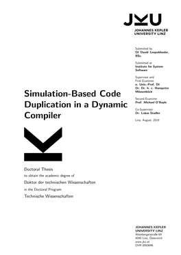 Simulation-Based Code Duplication in a Dynamic Compiler