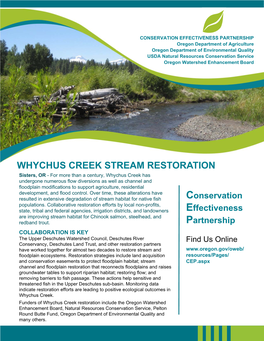 Whychus Creek CEP FS 2020