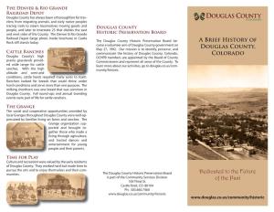 A Brief History of Douglas County, Colorado