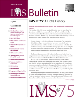 IMS Bulletin 39(6)