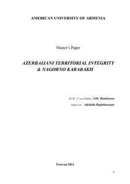 Azerbaijani Territorial Integrity & Nagorno