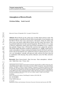 Atmospheres of Brown Dwarfs