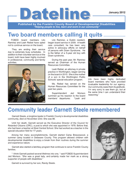 Community Leader Garnett Steele Remembered Two Board Members