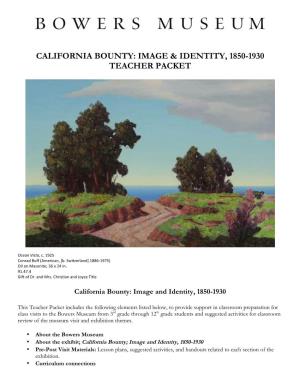 California Bounty: Image & Identity, 1850-1930 Teacher Packet