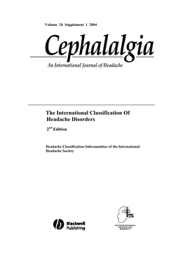 The International Classification of Headache Disorders, 2Nd Edition