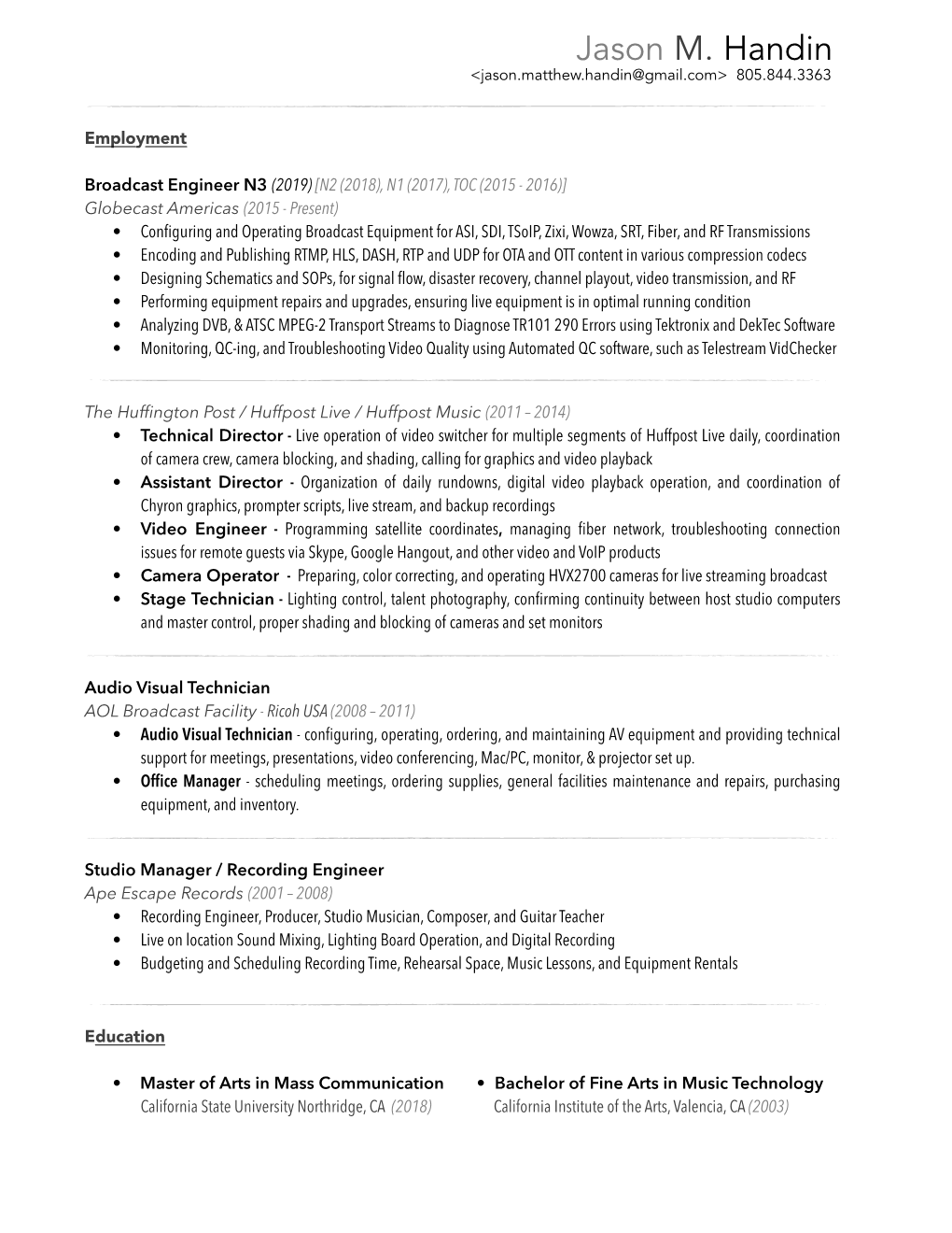 Jason Handin Resume 042019