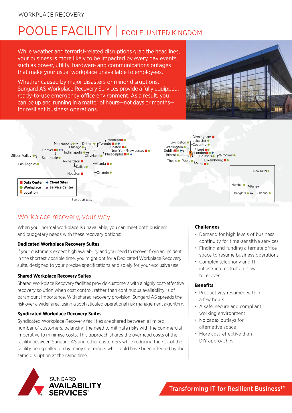 Poole Facility | Poole, United Kingdom | Workplace Recovery Datasheet