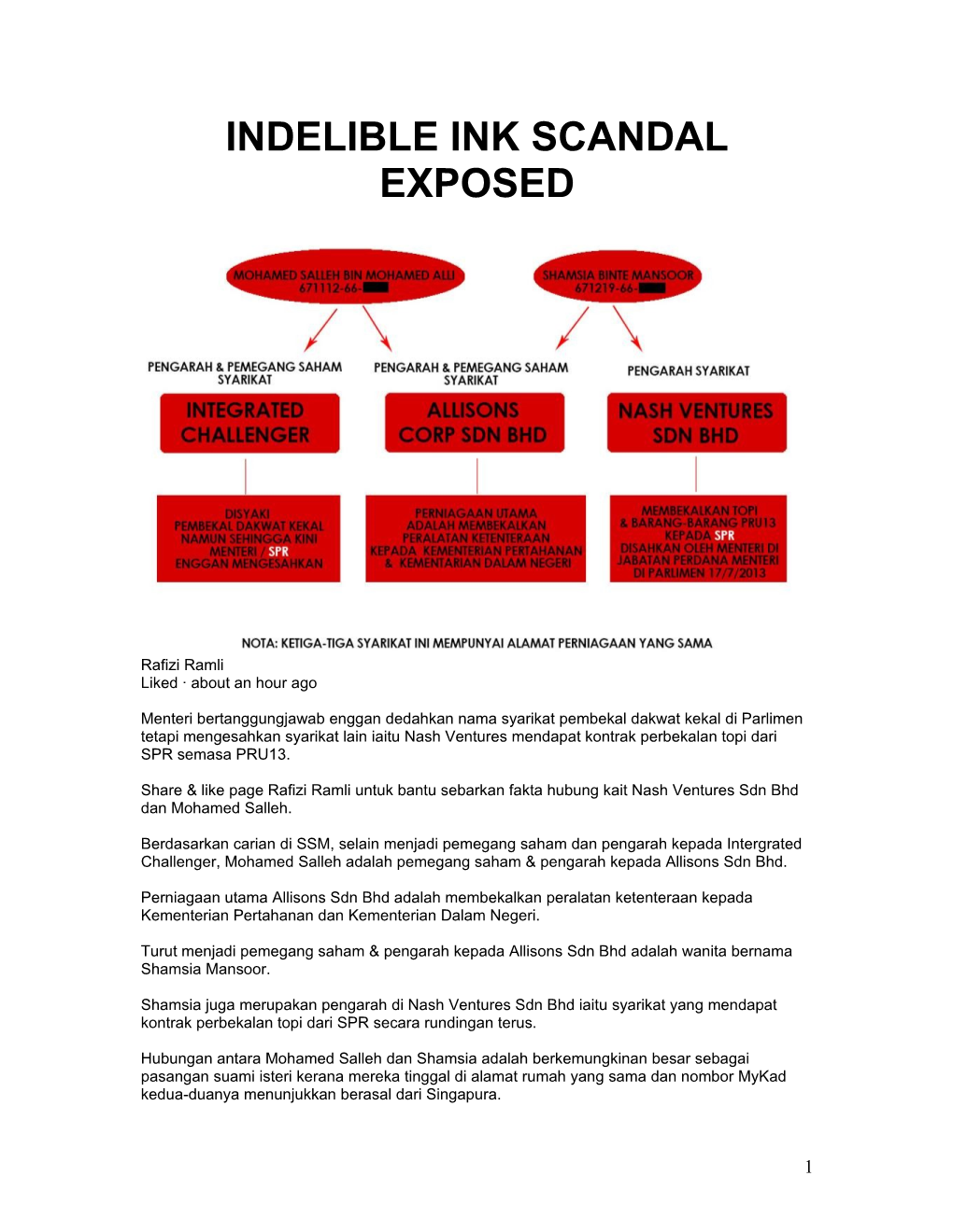 Indelible Ink Scandal Exposed