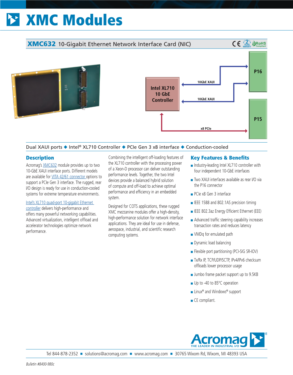 10-Gigabit Ethernet NIC Card Dual XAUI