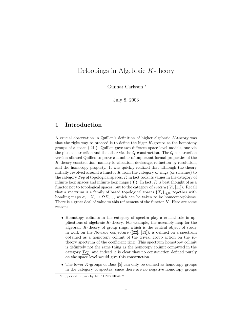 Deloopings in Algebraic K-Theory