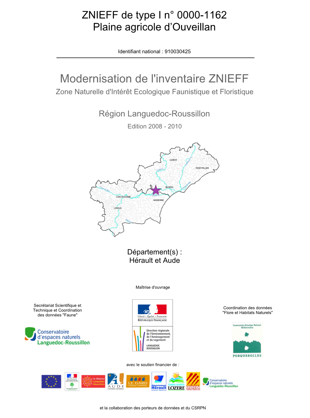 Fiche ZNIEFF Languedoc-Roussillon