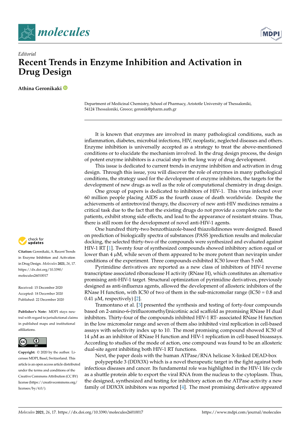 Recent Trends in Enzyme Inhibition and Activation in Drug Design