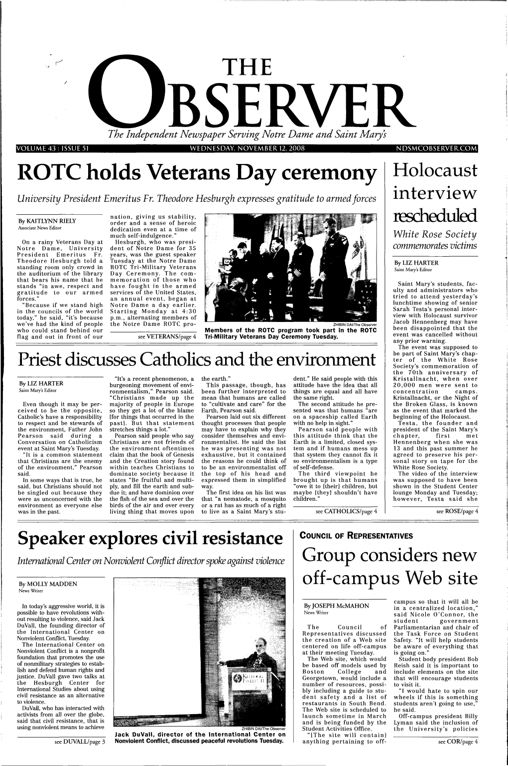 ROTC Holds Veterans Day Ceremony Holocaust University President Emeritus Fr