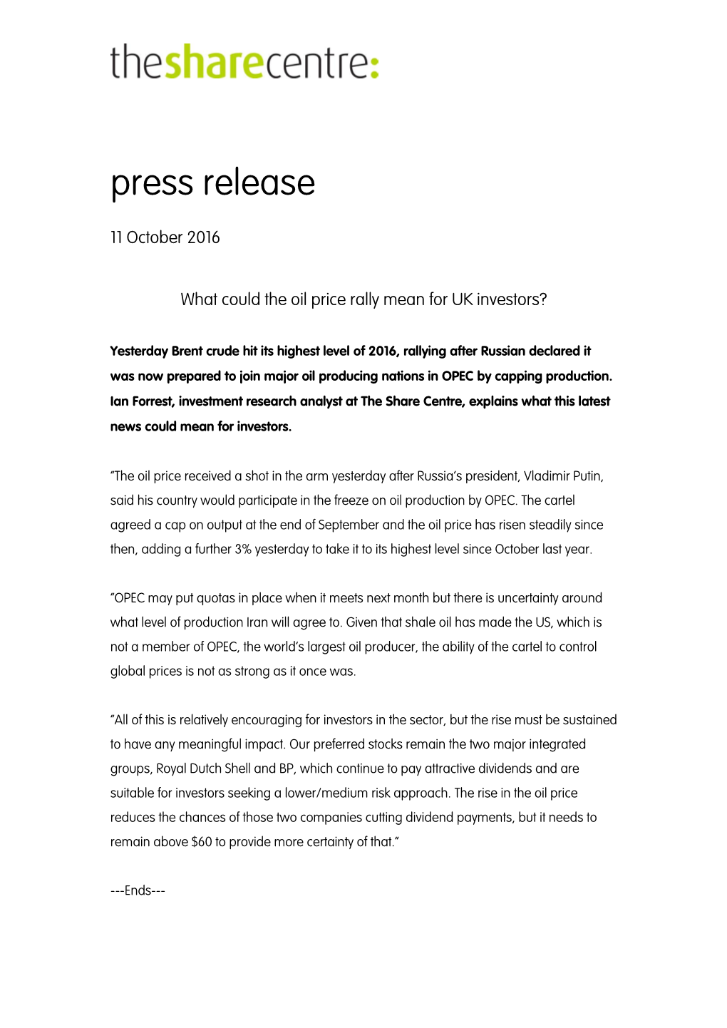 Press Release (Dax-Light