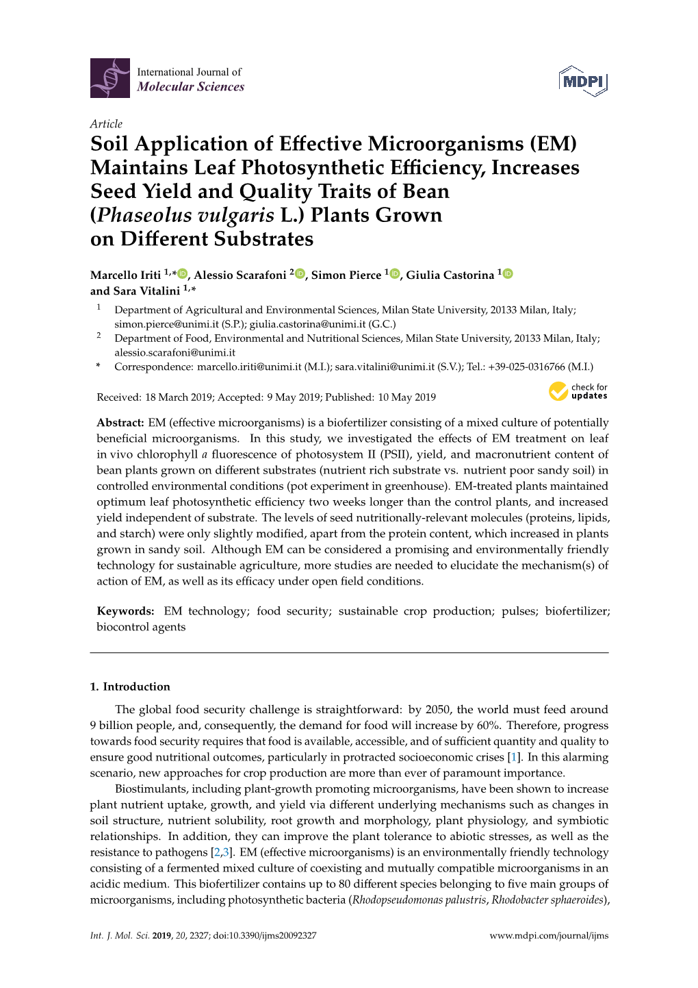 Soil Application of Effective Microorganisms (EM)