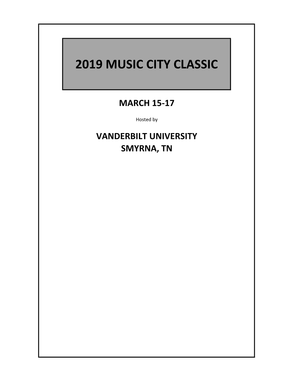 2019 Music City Classic