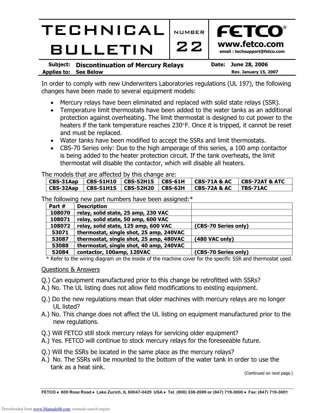 Manualslib.Com Manuals Search Engine Q.) How Will This Change Affect Troubleshooting Procedures for the Brewers? A.) Troubleshooting Is Similar for Both Versions