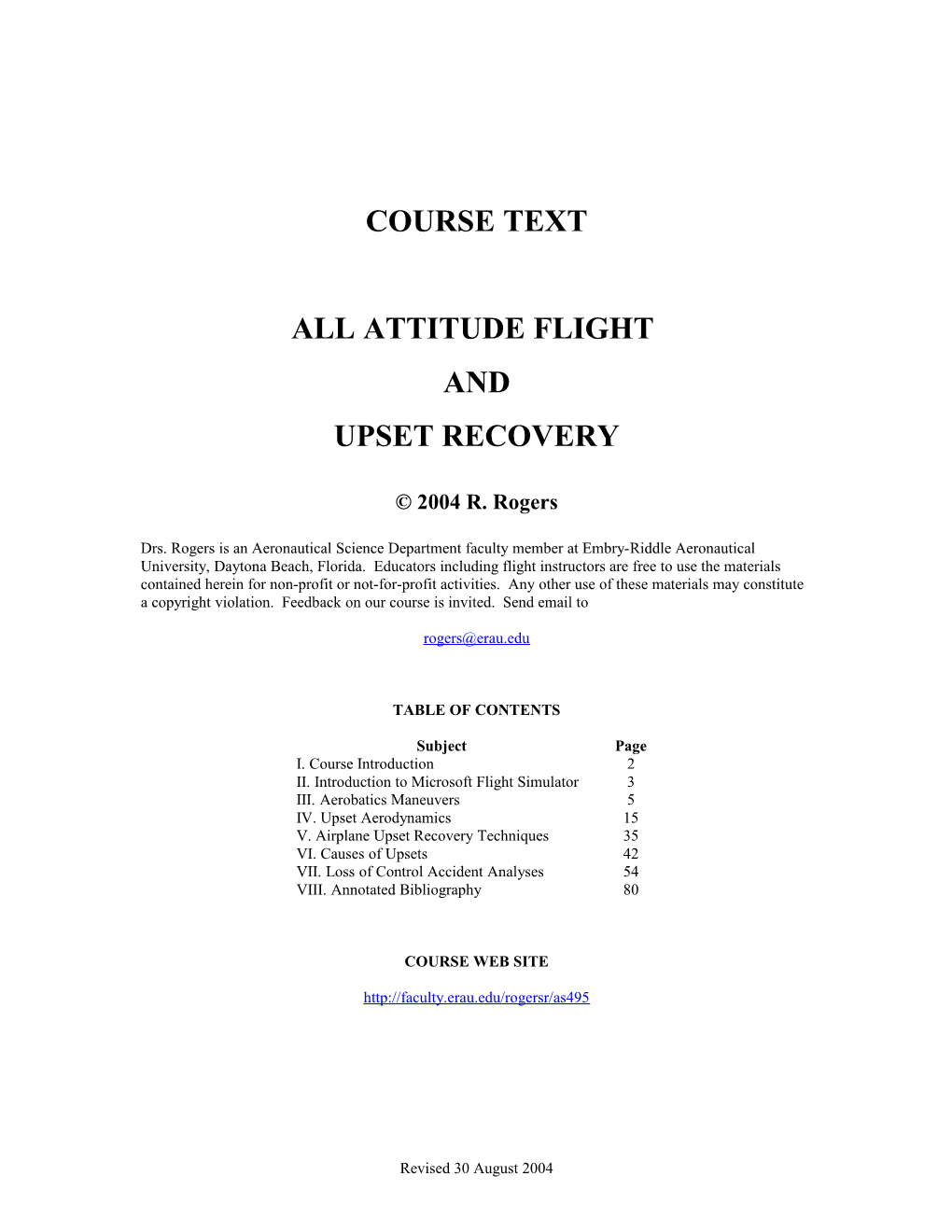 Course Notes for As495l