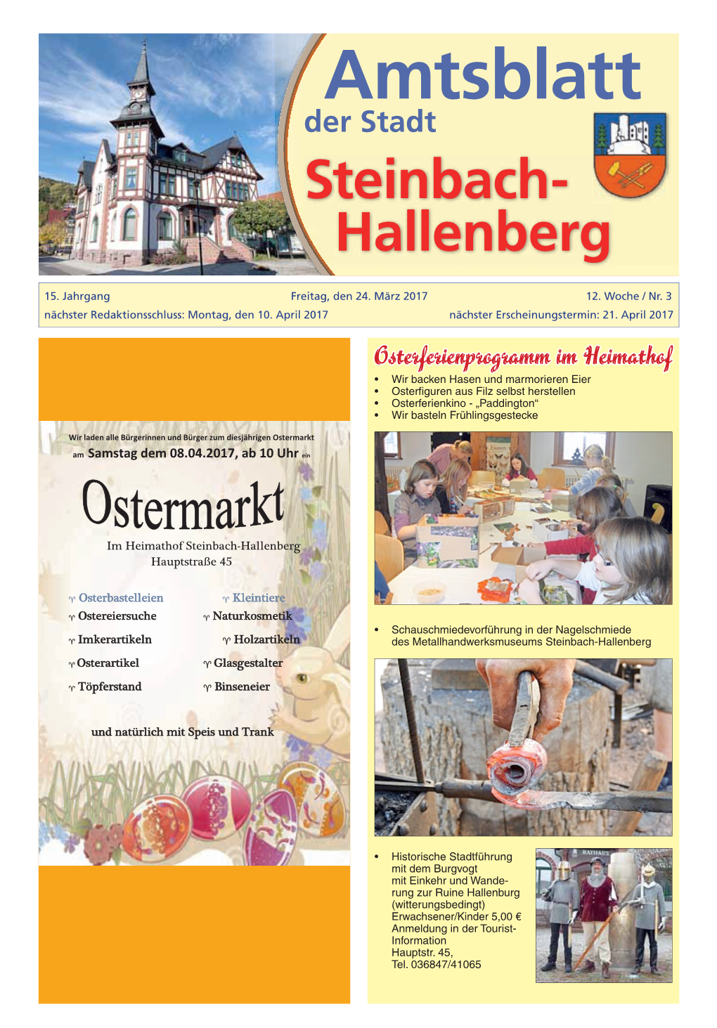 Amtsblatt Der Stadt Steinbach- Hallenberg
