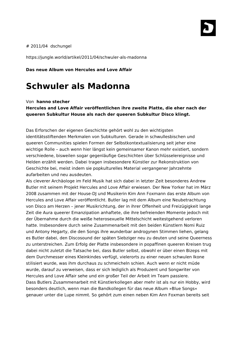 Schwuler Als Madonna