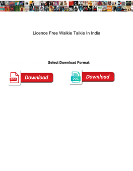 Licence Free Walkie Talkie in India