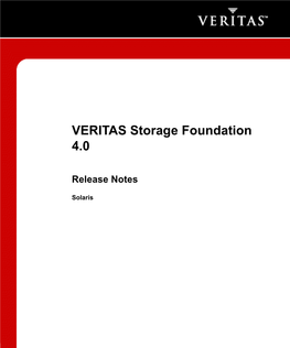 VERITAS Storage Foundation 4.0 Release Notes, Solaris