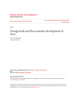 Foreign Trade and the Economic Development of Peru René I