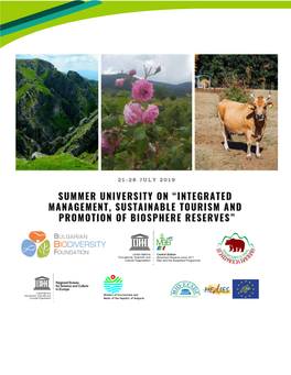 AGENDA SUMMER UNIVERSITY “Integrated Management, Sustainable Tourism, and Promotion of Biosphere Reserves (Brs)”