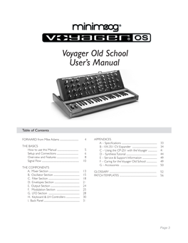 Voyager Old School User Manual