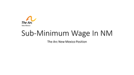 Sub-Minimum Wage in NM