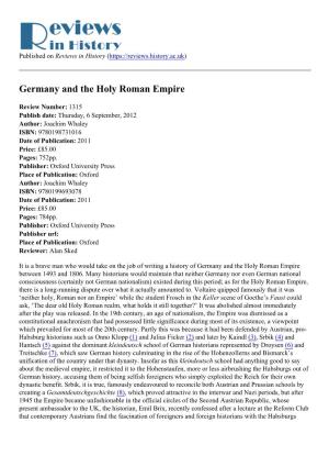 Germany and the Holy Roman Empire