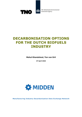Decarbonisation Options for the Dutch Biofuels Industry