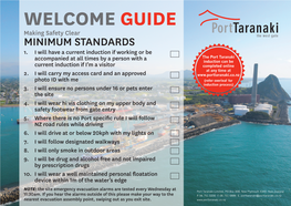 WELCOME GUIDE Making Safety Clear MINIMUM STANDARDS 1