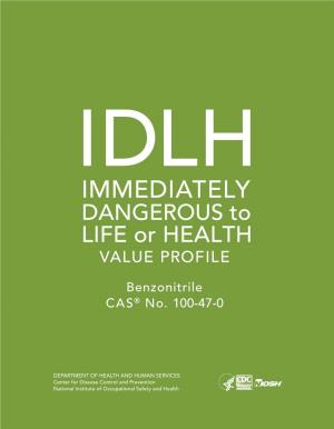 NIOSH IDLH Value Profile for Benzonitrile