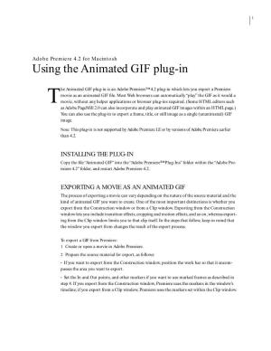 Using the Animated GIF Plug-In