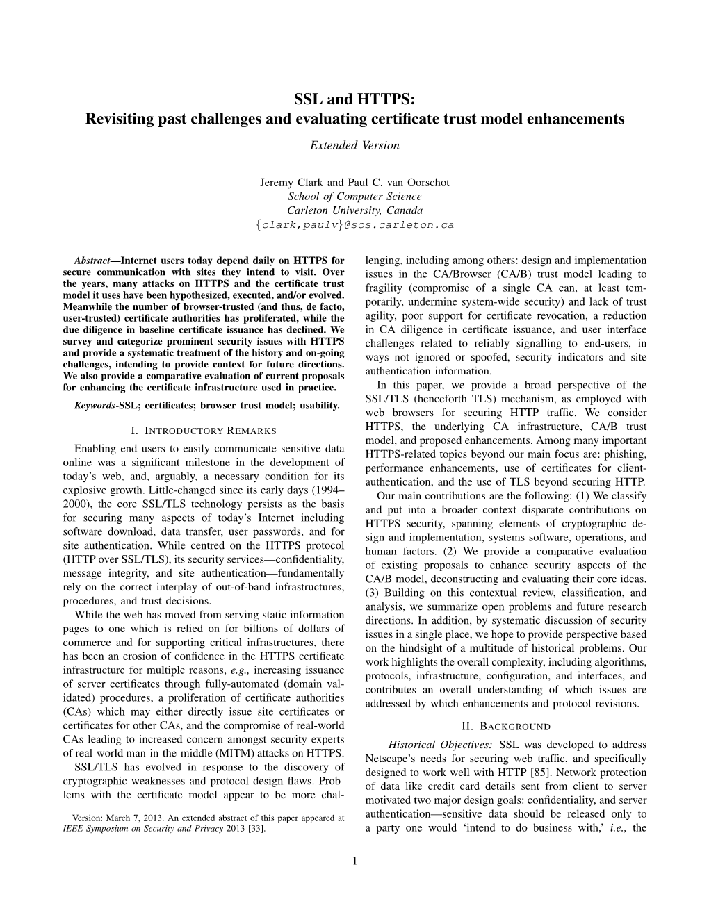 SSL and HTTPS: Revisiting Past Challenges and Evaluating Certificate Trust Model Enhancements