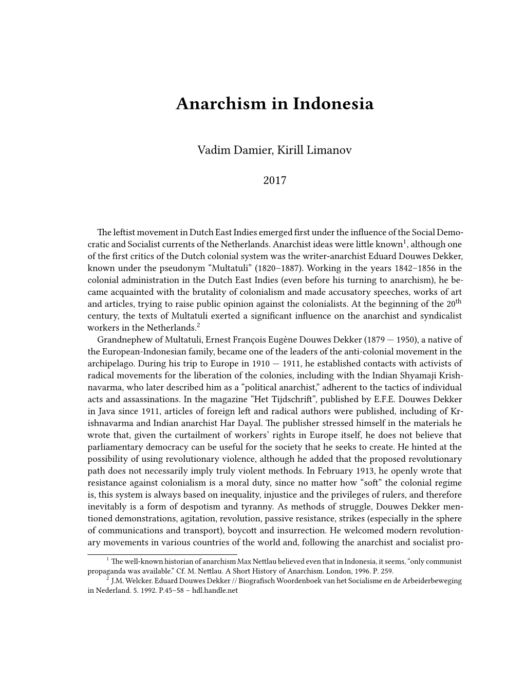 Anarchism in Indonesia