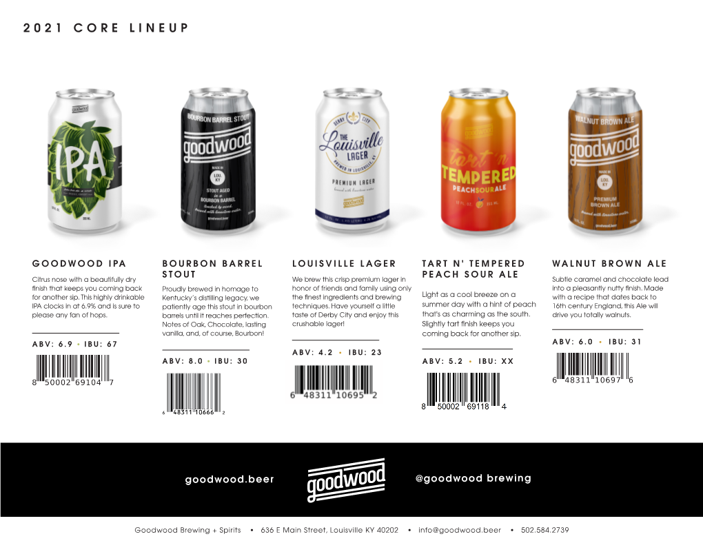 Sales Sheet Goodwood Beer 2021.Pdf