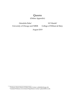 Queens (Online Appendix)