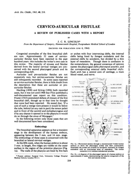 Cervico-Auricular Fistulae a Review of Published Cases with a Report