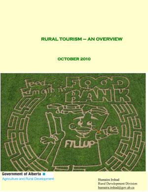 Rural Tourism – an Overview