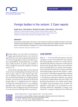 Foreign Bodies in the Rectum: 2 Case Reports