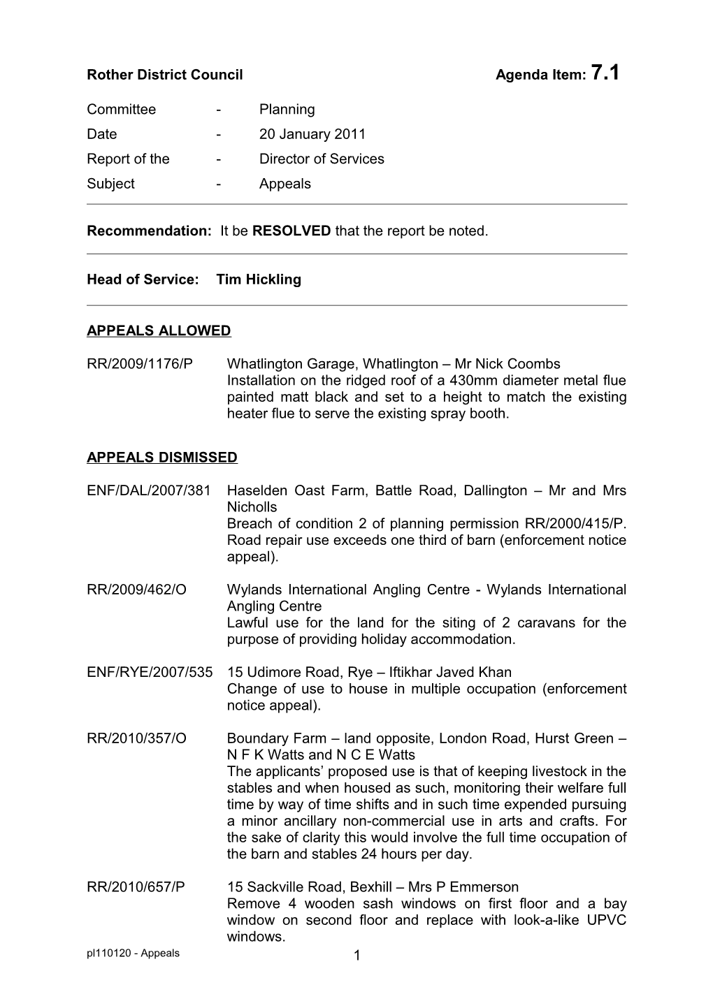 Rother District Council Agenda Item: 7.1 s2