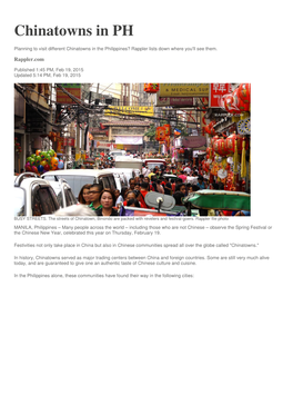 Chinatowns in PH