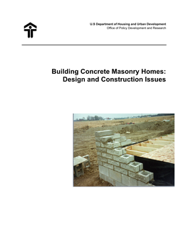 Building Concrete Masonry Homes: Design and Construction Issues