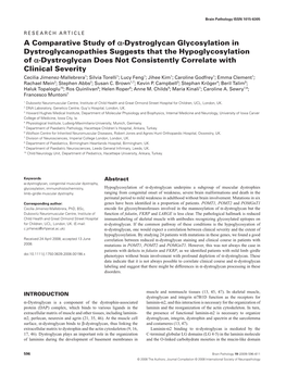 A Comparative Study of A-Dystroglycan Glycosylation In