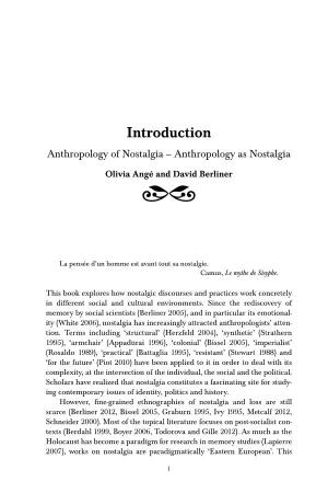 Anthropology of Nostalgia—Anthropology As Nostalgia
