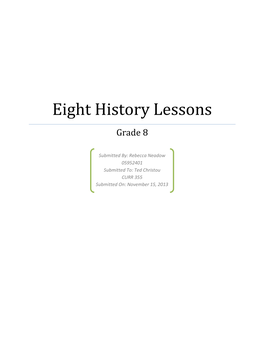 Eight History Lessons Grade 8